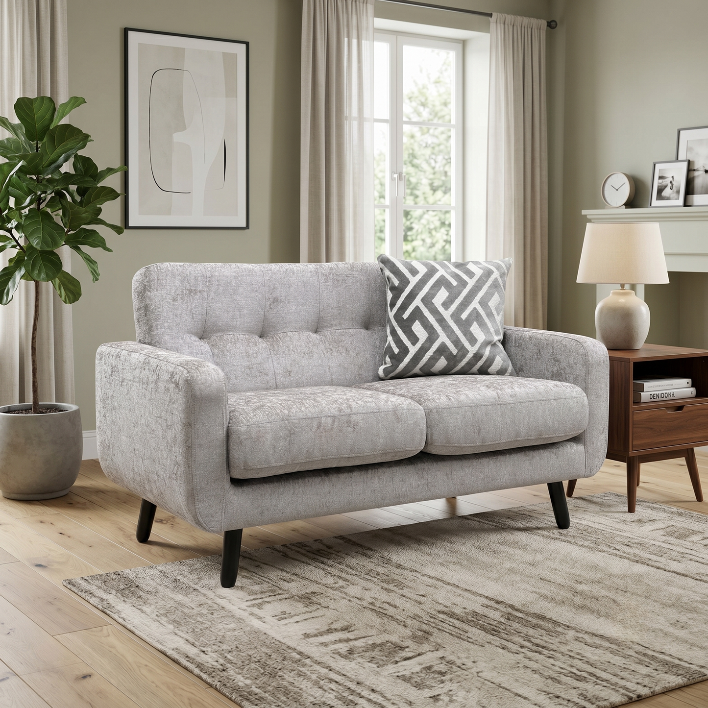 ‘Oslo’ Natural Fabric 2 Seater Sofa