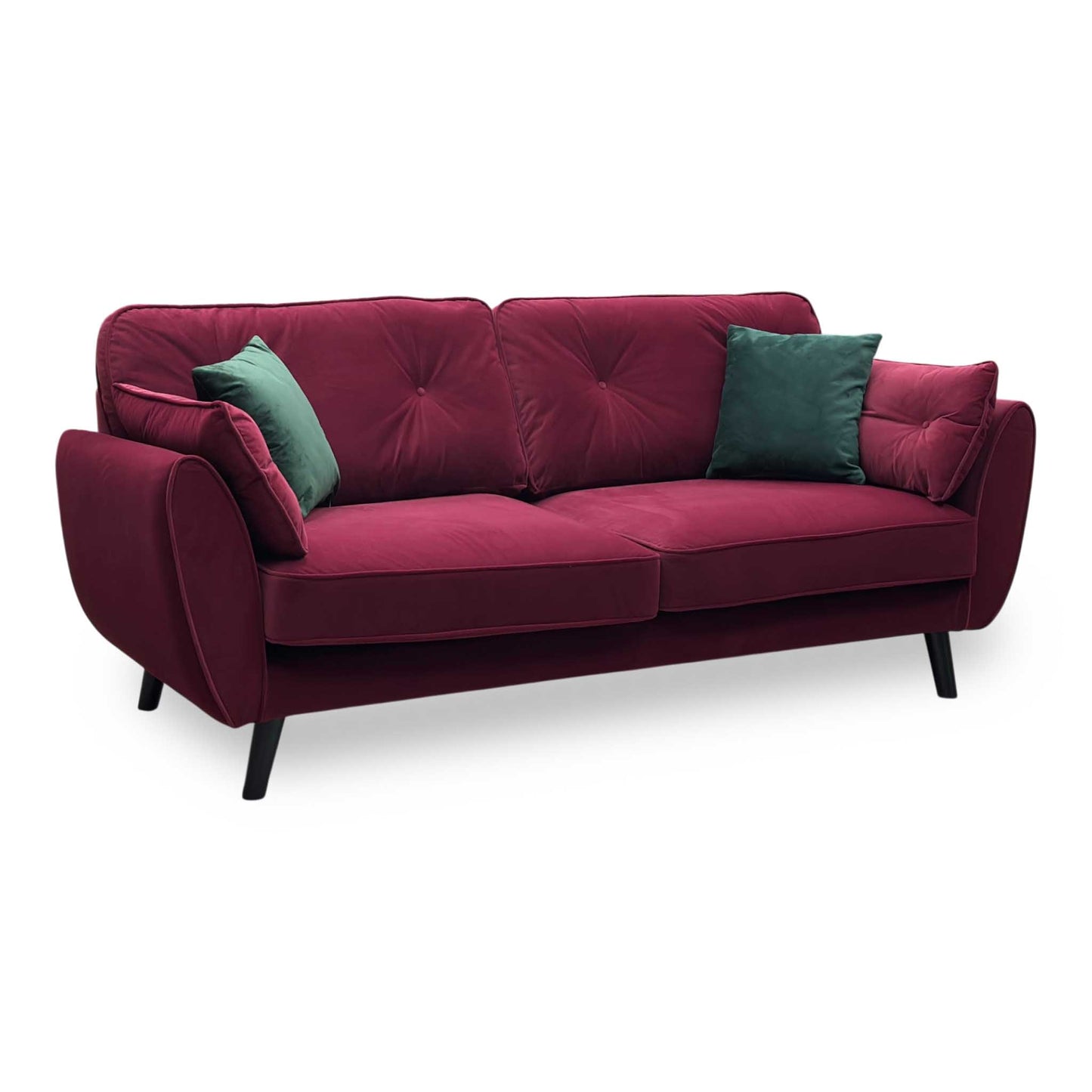 ‘New Paulo’ Burgundy Fabric 3 Seater Sofa