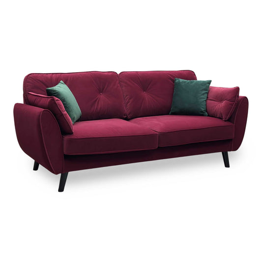 ‘New Paulo’ Burgundy Fabric 3 Seater Sofa