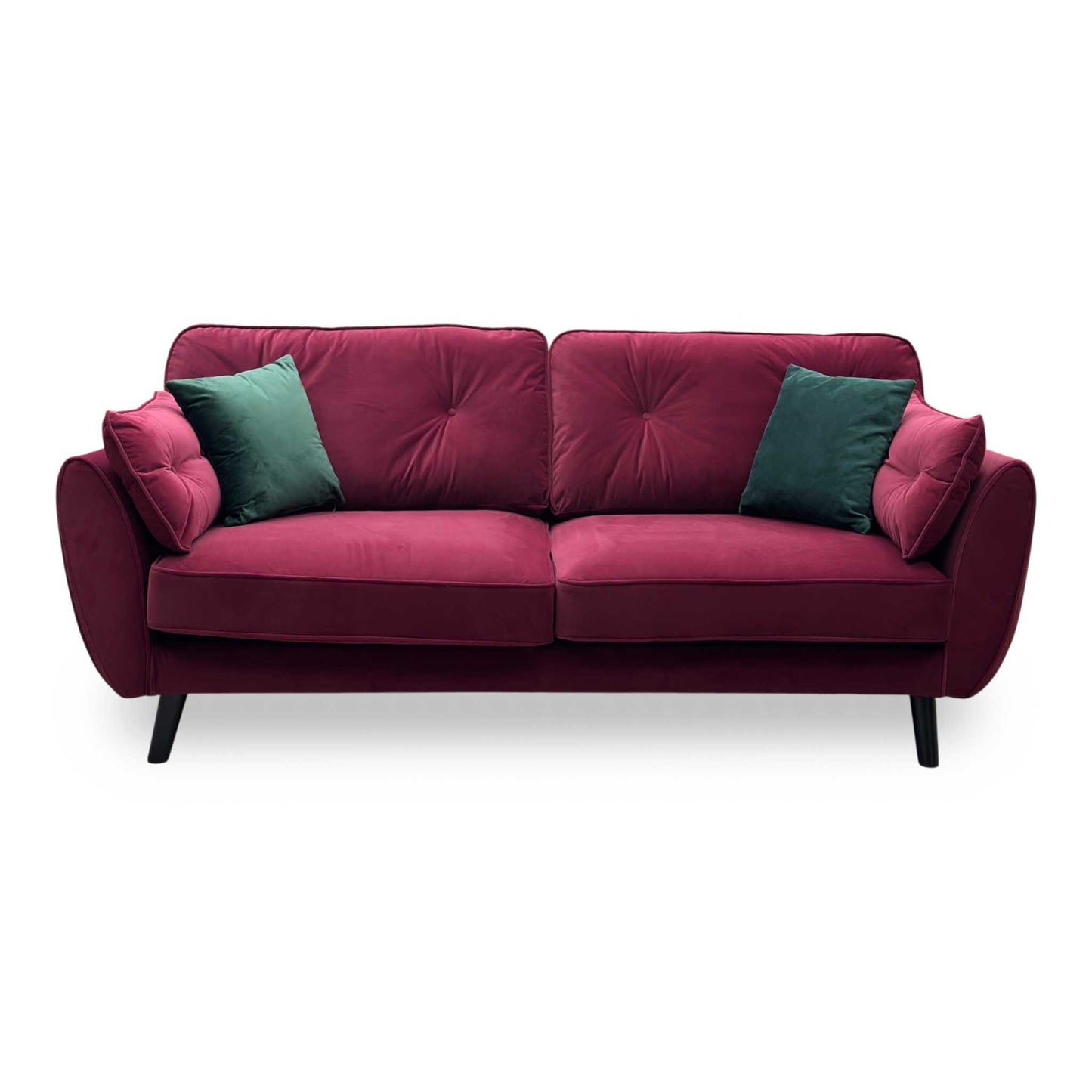 ‘New Paulo’ Burgundy Fabric 3 Seater Sofa