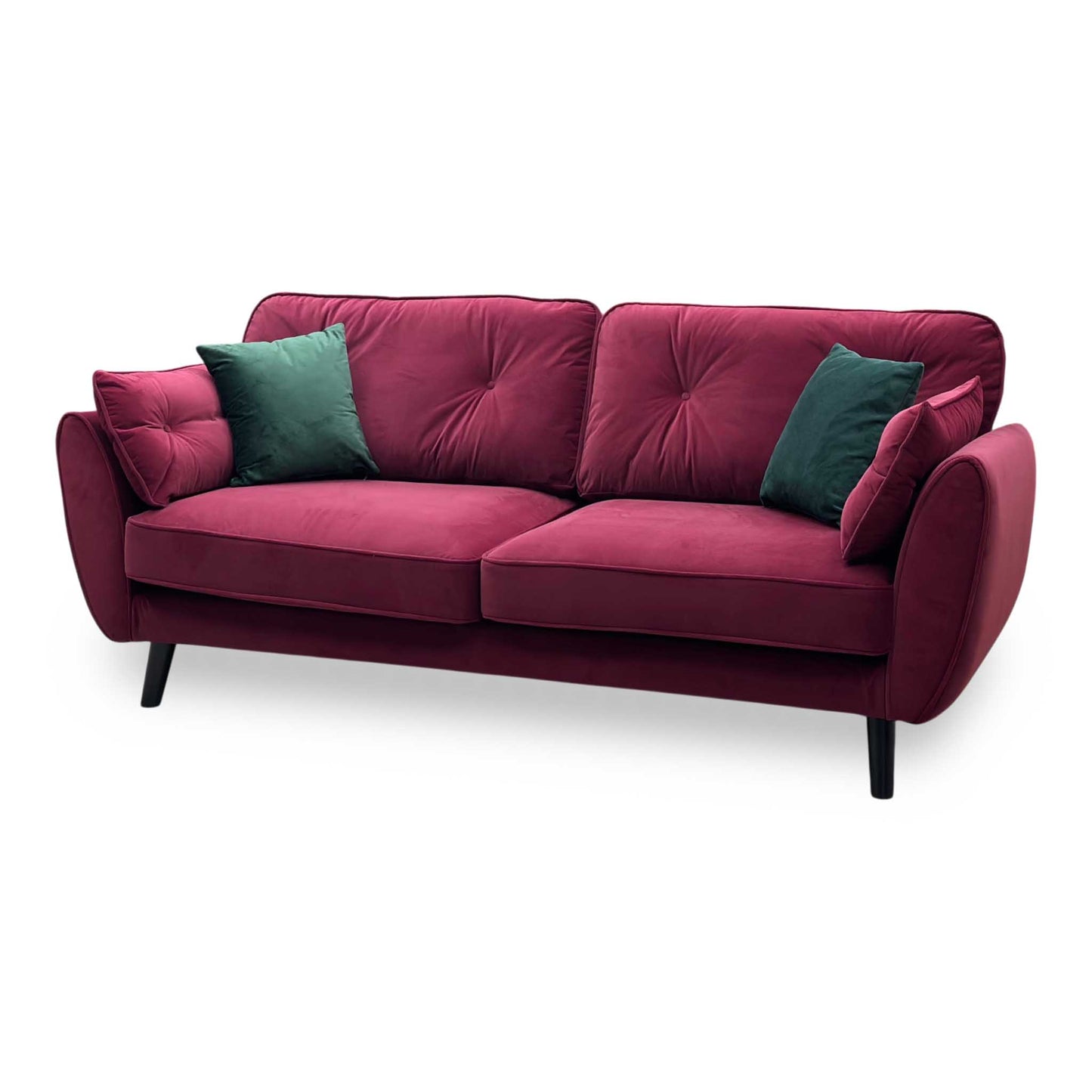 ‘New Paulo’ Burgundy Fabric 3 Seater Sofa