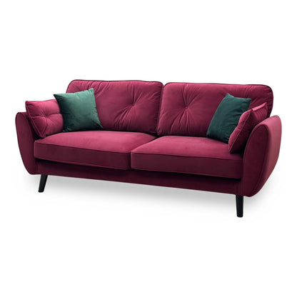 ‘New Paulo’ Burgundy Fabric 3 Seater Sofa
