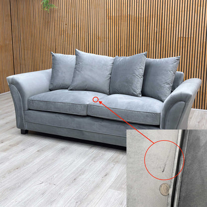 ‘Leila’ Grey Fabric 3 Seater Sofa
