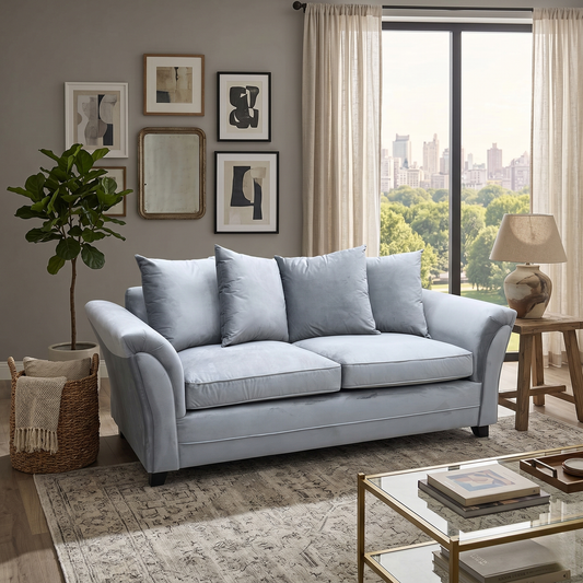 ‘Leila’ Grey Fabric 3 Seater Sofa