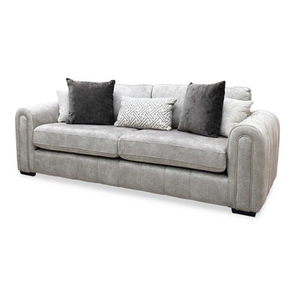 'Amara' Dapple Stone Fabric 3 Seater + Snuggle Chair Sofa Set