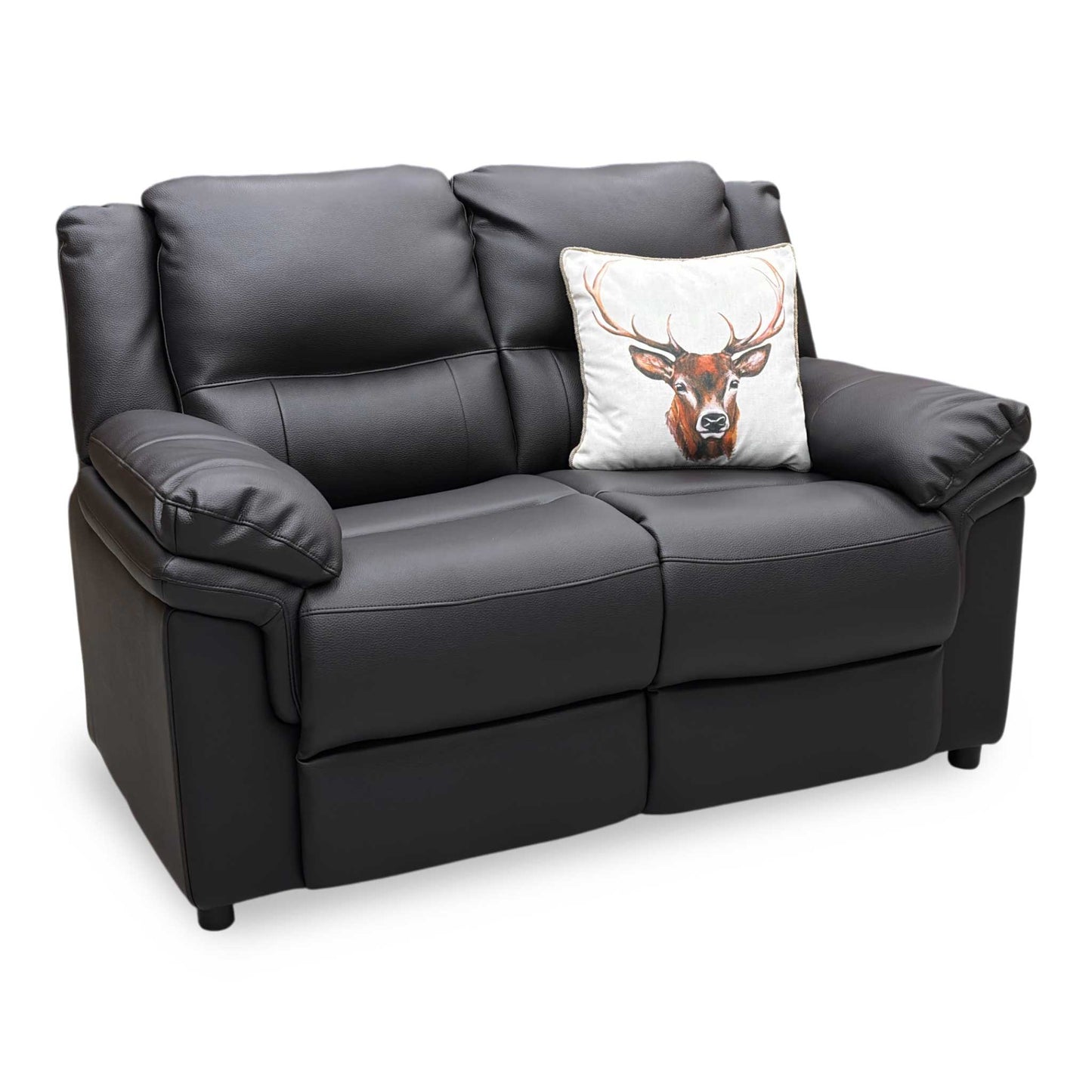 ‘Albion' Chocolate Brown Luxury Faux Leather High Back 2 Seater Sofa