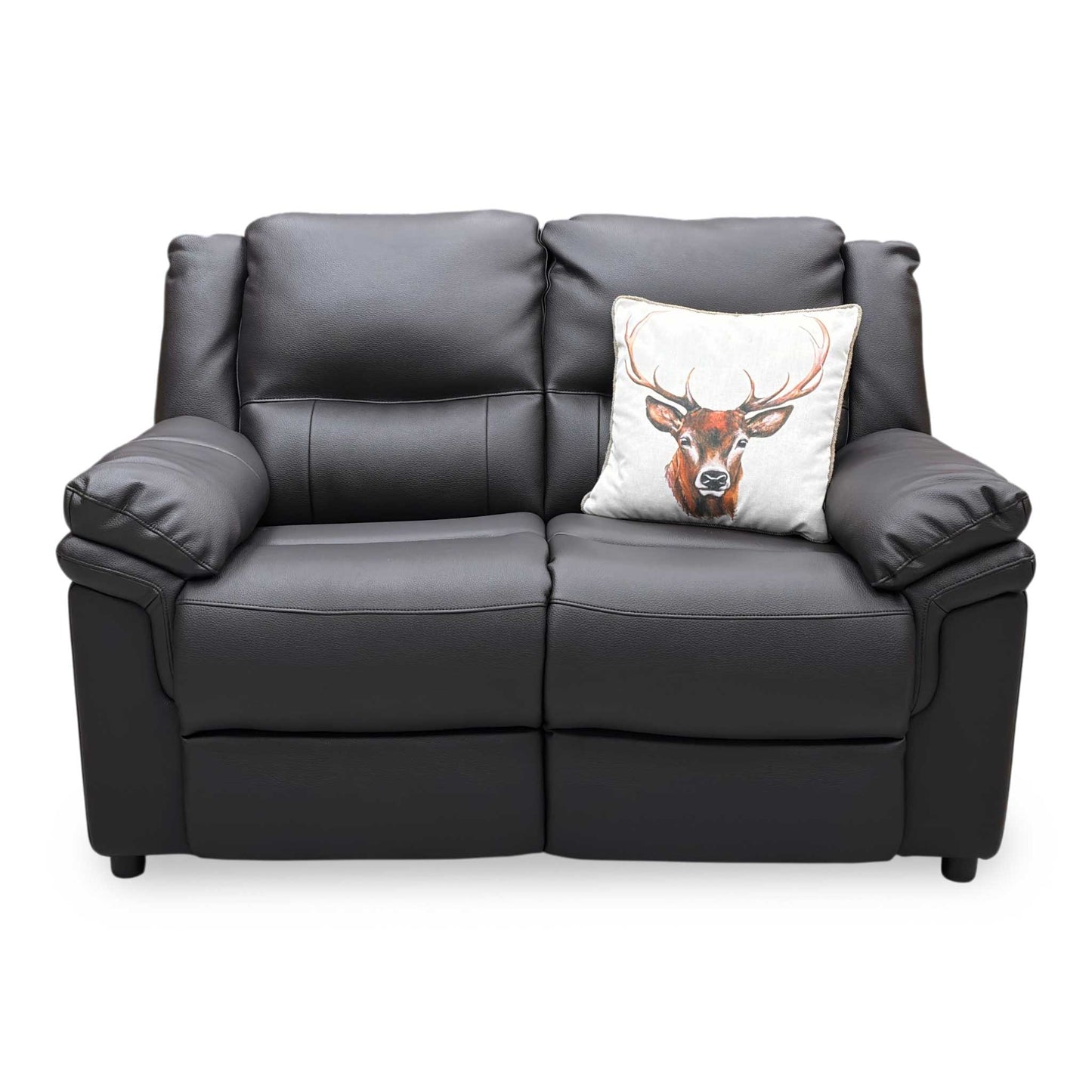 ‘Albion' Chocolate Brown Luxury Faux Leather High Back 2 Seater Sofa