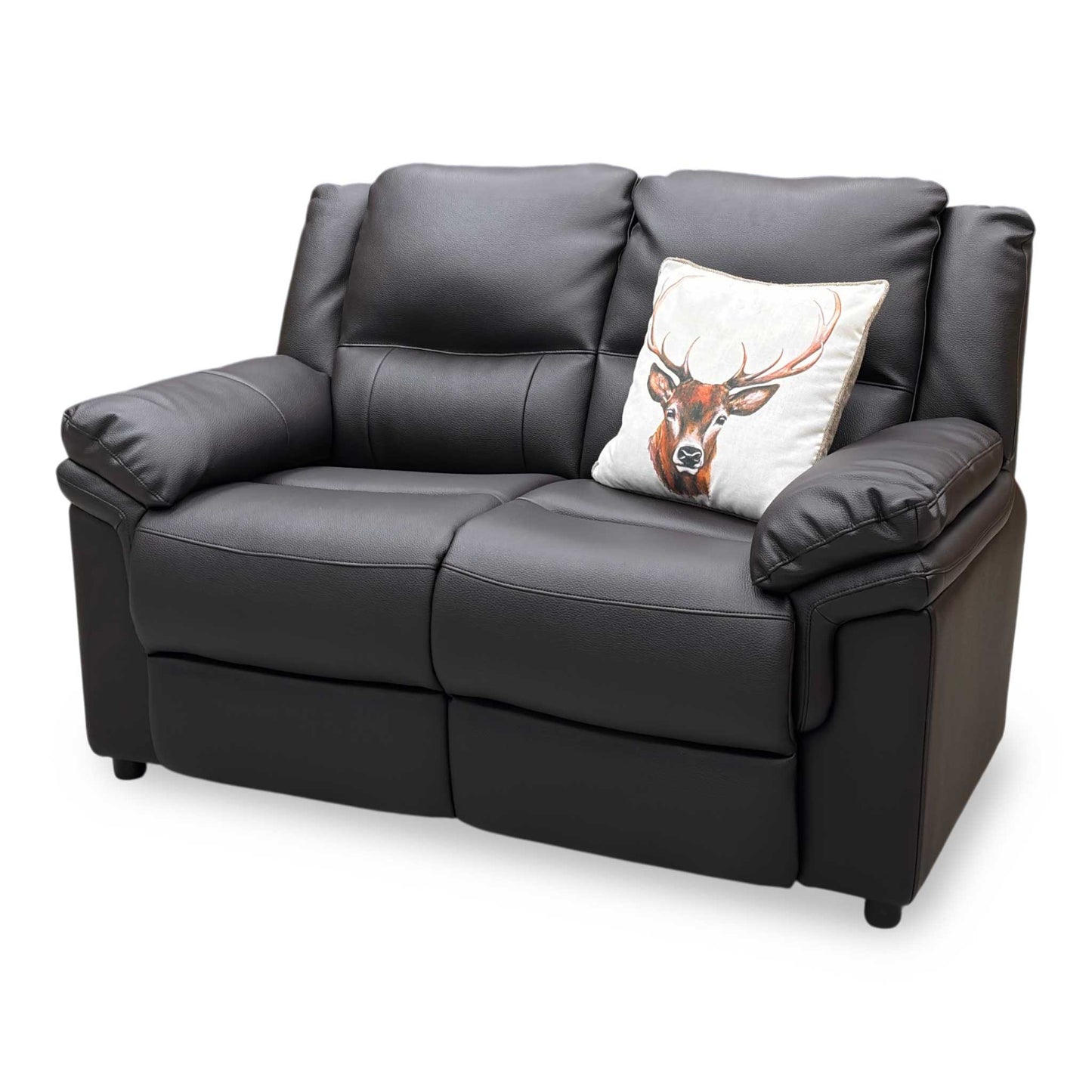 ‘Albion' Chocolate Brown Luxury Faux Leather High Back 2 Seater Sofa