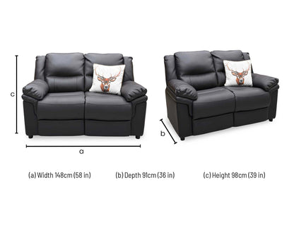 Albion Chocolate Faux Leather High Back 3+2 Seater Sofa Set