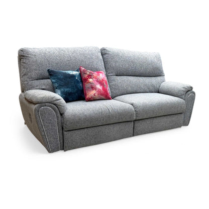 ‘Willow’ Grey Fabric Power Recliner 3 Seater Sofa