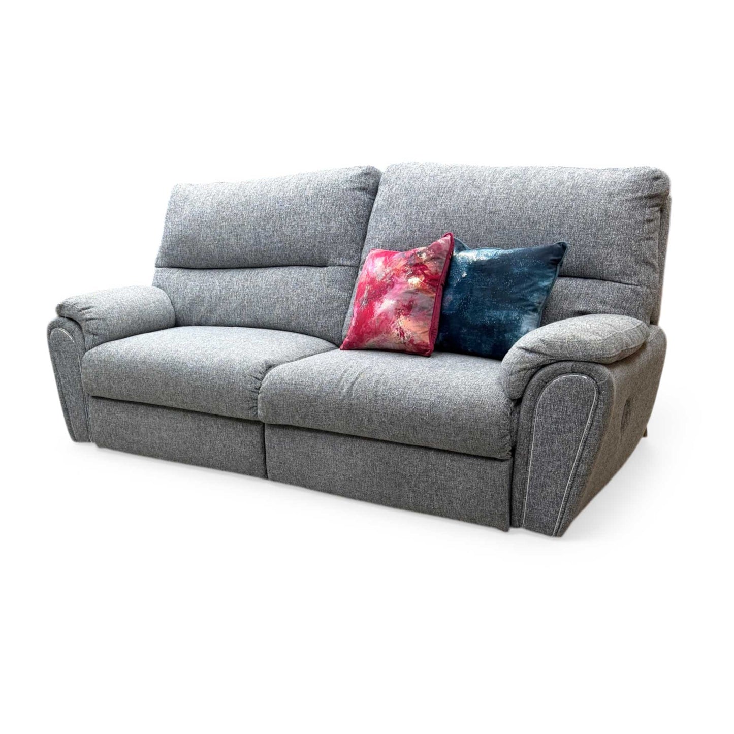 ‘Willow’ Grey Fabric Power Recliner 3 Seater Sofa