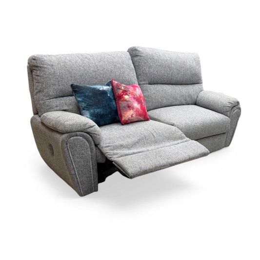 ‘Willow’ Grey Fabric Power Recliner 3 Seater Sofa