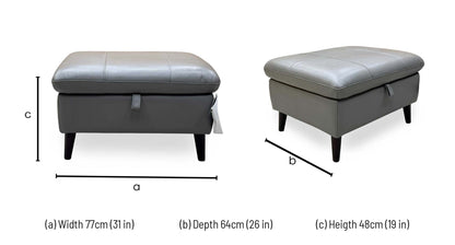 'Winner' Oslo Cat-40-15 Elephant Leather Storage Footstool