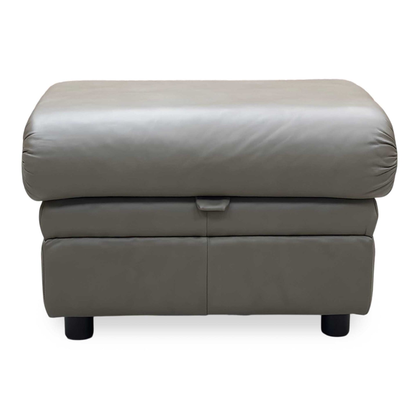 Parker Knoll ‘Hudson 23’ Olive Grey Leather Storage Footstool