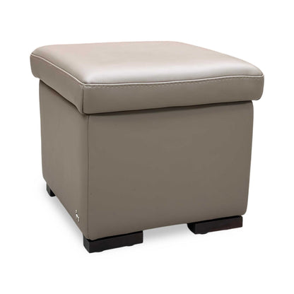 Nicoletti ‘Tosca’ Pelle Botero 2152 Taupe Leather Coffee Table Storage Footstool
