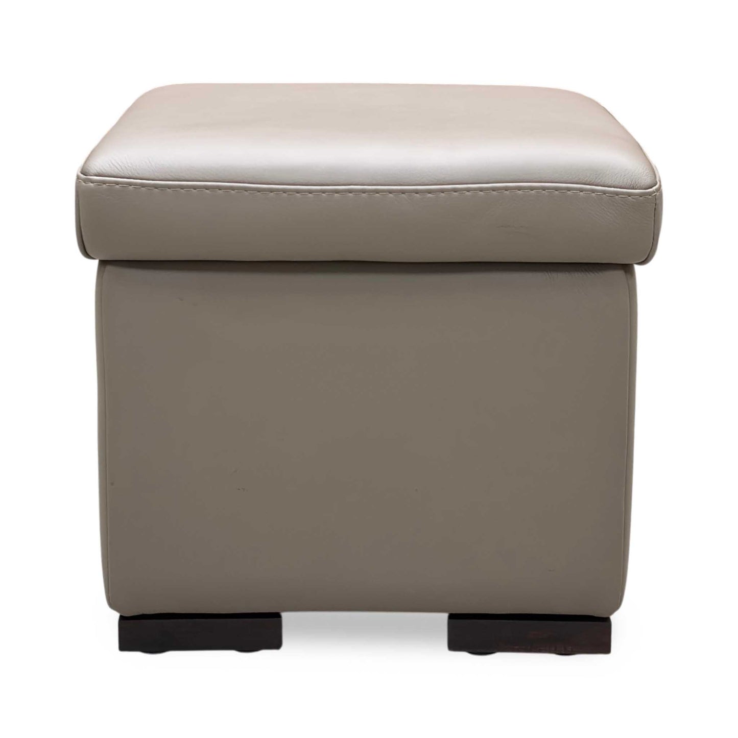 Nicoletti ‘Tosca’ Pelle Botero 2152 Taupe Leather Coffee Table Storage Footstool