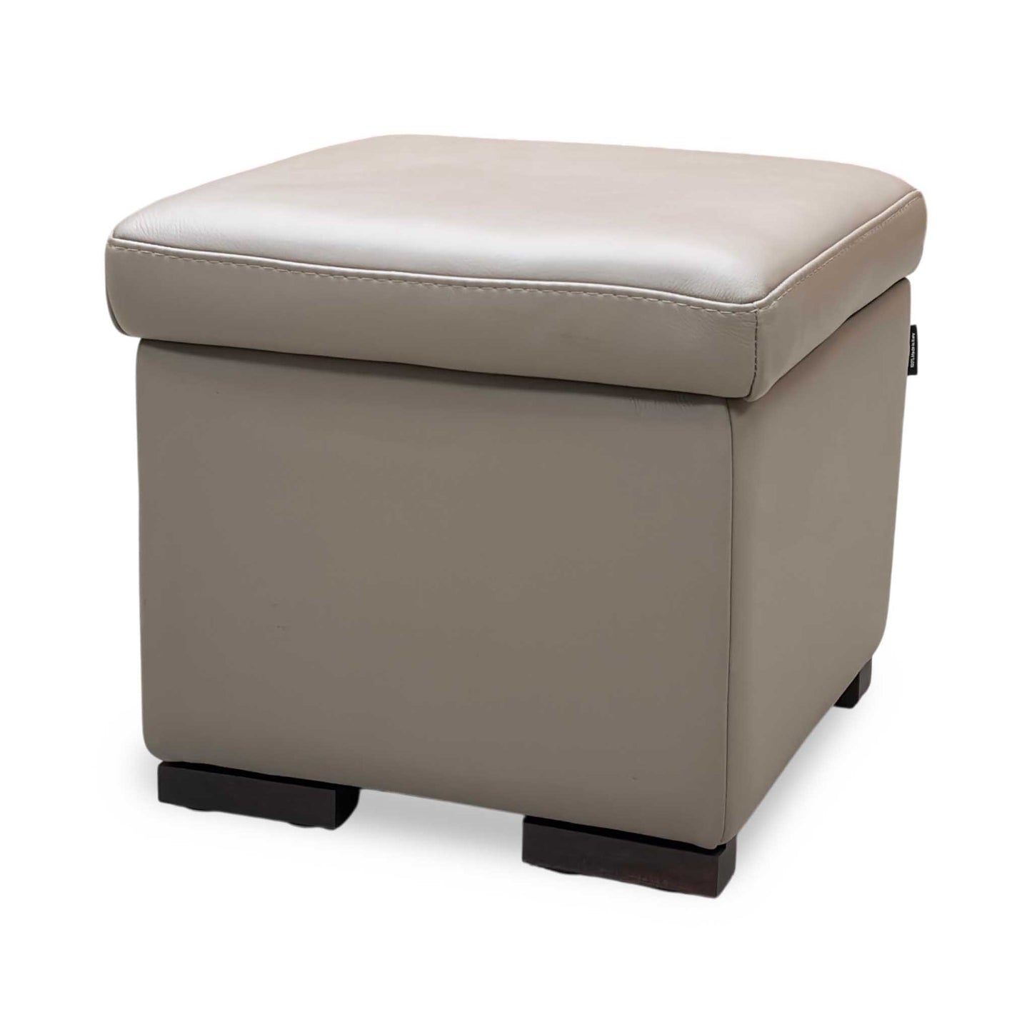 Nicoletti ‘Tosca’ Pelle Botero 2152 Taupe Leather Coffee Table Storage Footstool