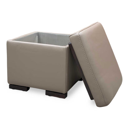 Nicoletti ‘Tosca’ Pelle Botero 2152 Taupe Leather Coffee Table Storage Footstool