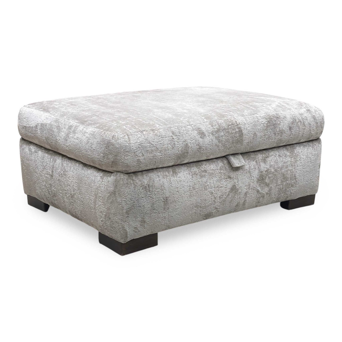‘Lush’ Grey Fabric Storage Footstool