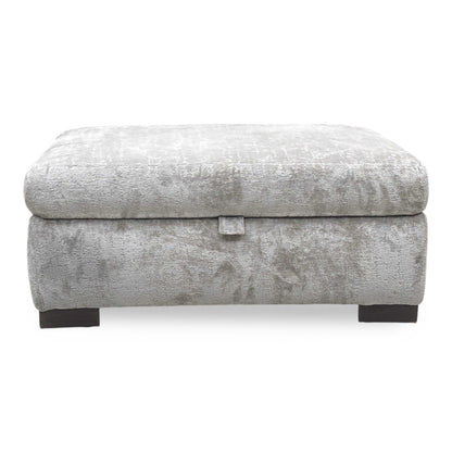 ‘Lush’ Grey Fabric Storage Footstool