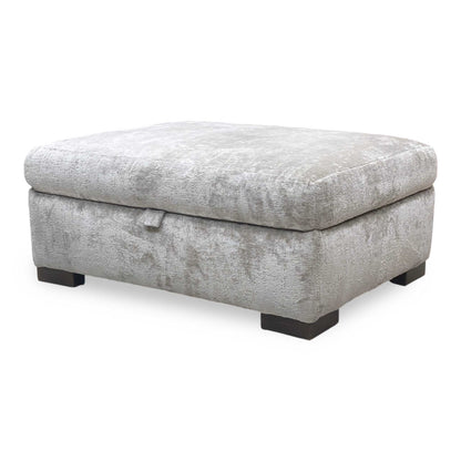 ‘Lush’ Grey Fabric Storage Footstool