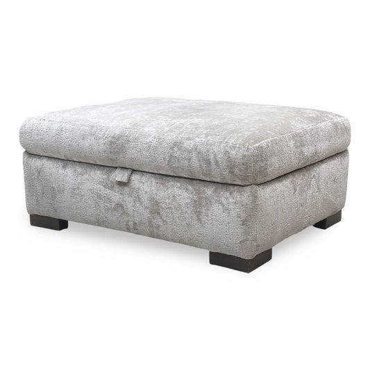 ‘Lush’ Grey Fabric Storage Footstool