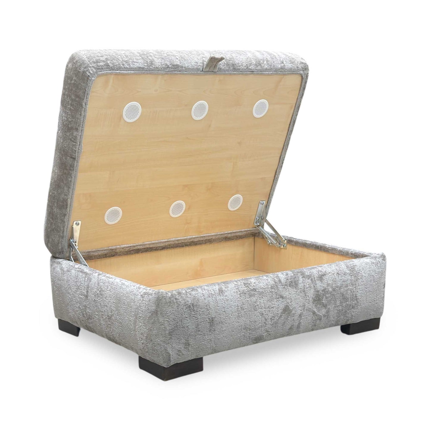 ‘Lush’ Grey Fabric Storage Footstool