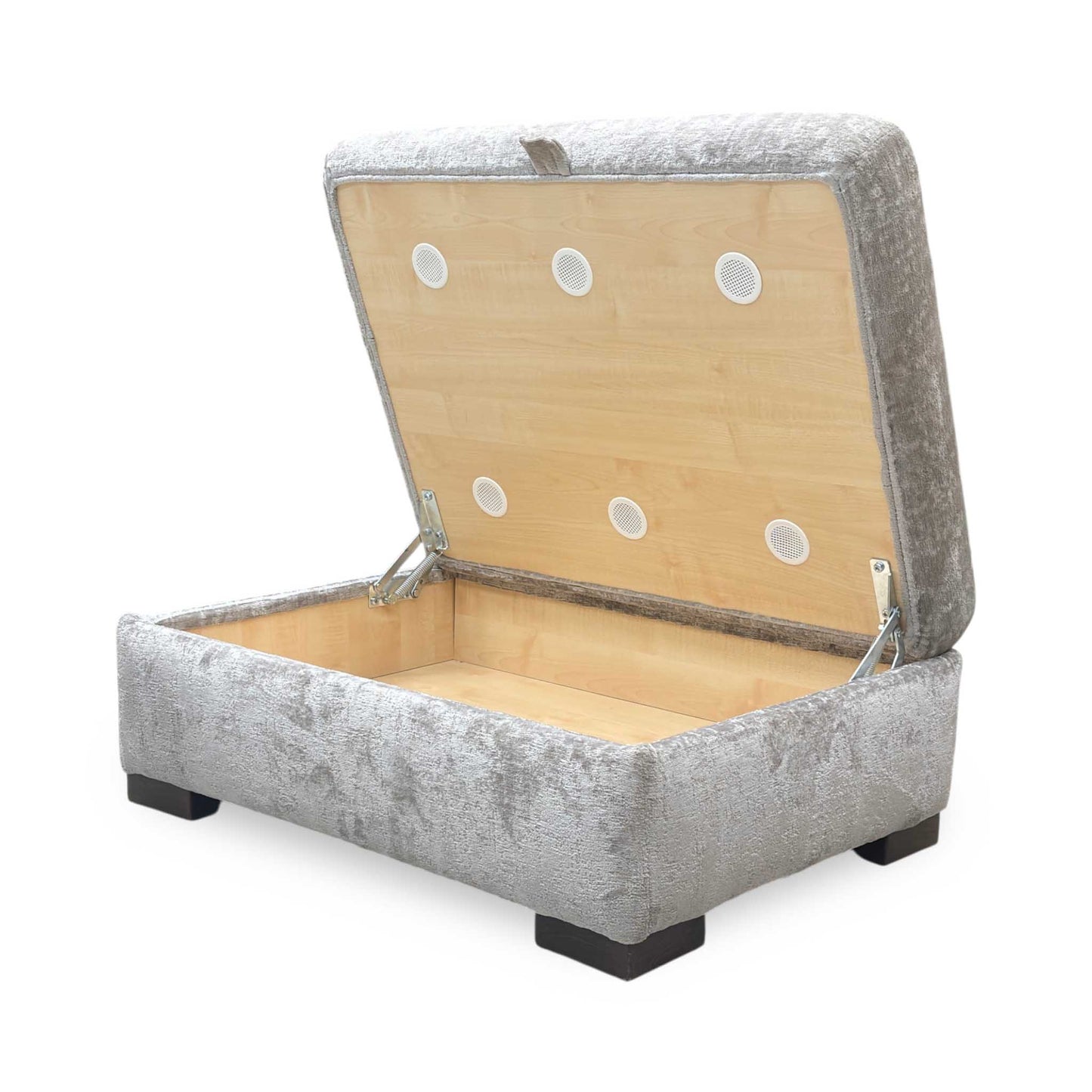 ‘Lush’ Grey Fabric Storage Footstool