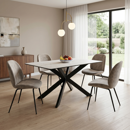 ‘Luno’ Ceramic Top Fixed Dining Table