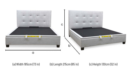 ‘Hadley’ Muskat Clay Fabric Ottoman Bed Frame - Super King