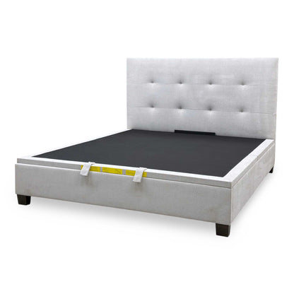 ‘Hadley’ Muskat Clay Fabric Ottoman Bed Frame - Super King