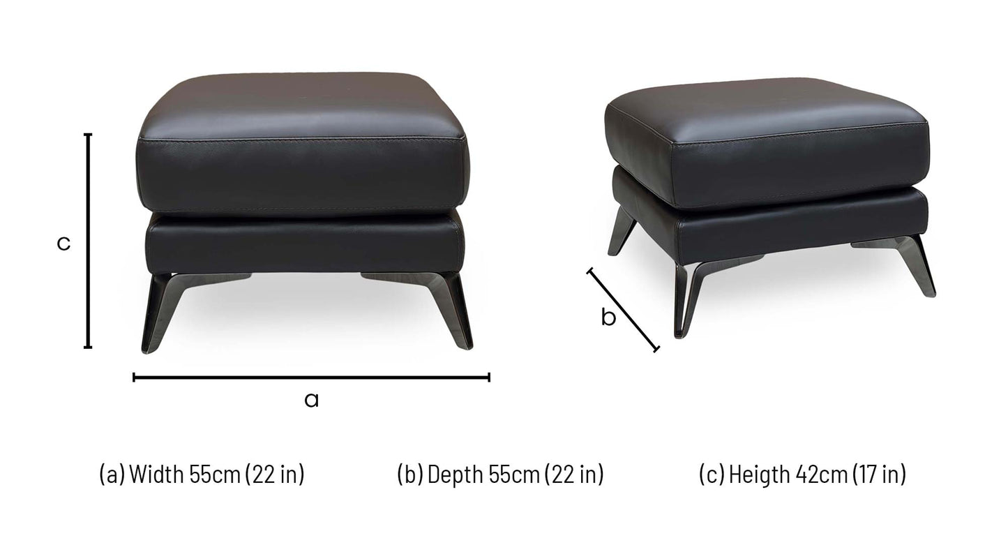 ‘Contempo’ Bv-1748 Dark Chocolate Leather Footstool
