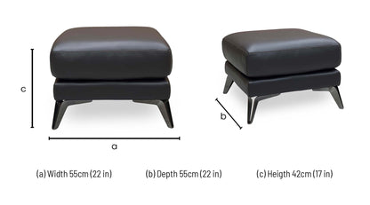‘Contempo’ Bv-1748 Dark Chocolate Leather Footstool