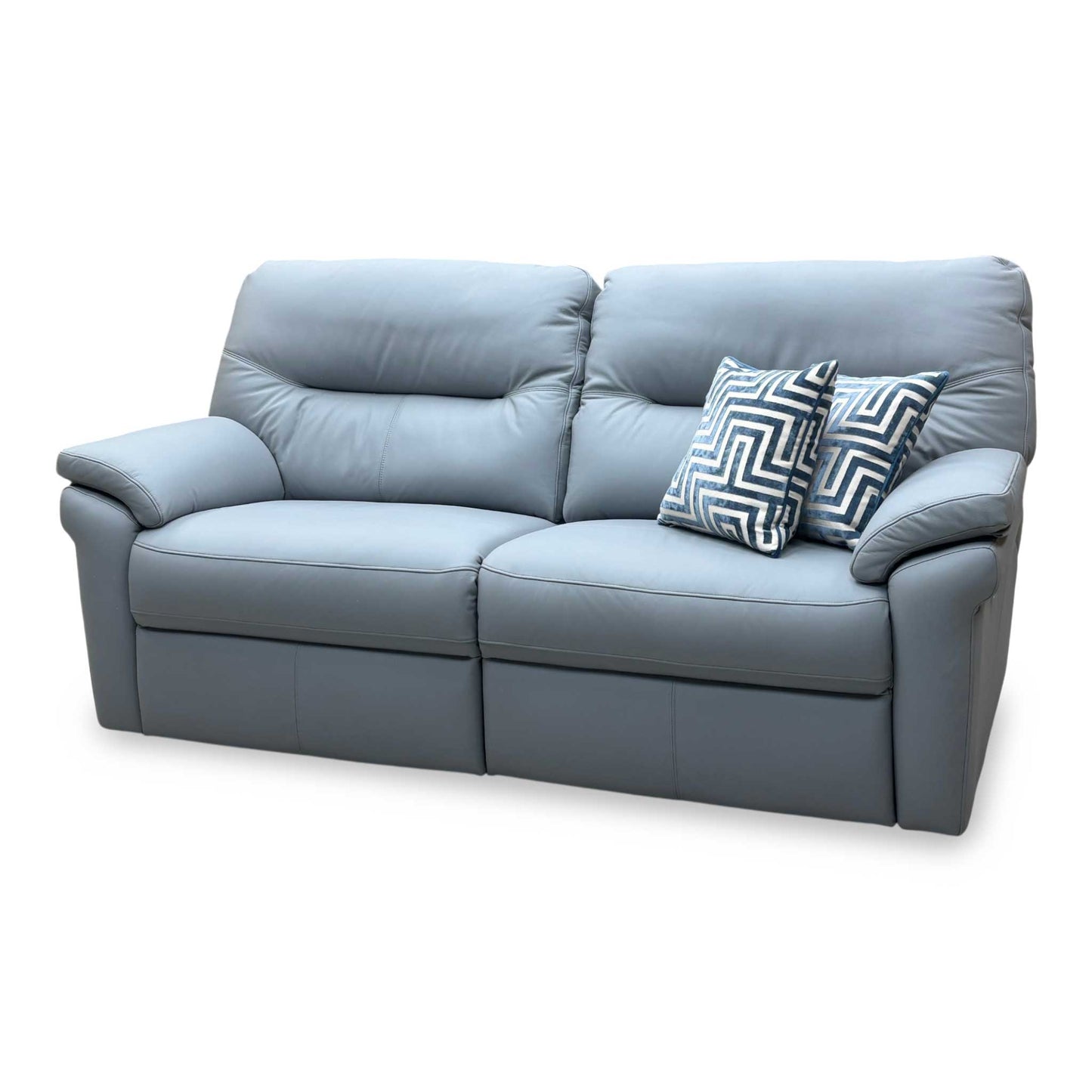 G Plan ‘Seattle’ H008 Durham Steel Grey Leather 3 Seater Power Recliner Sofa with Power Lumbar and Heated Seats