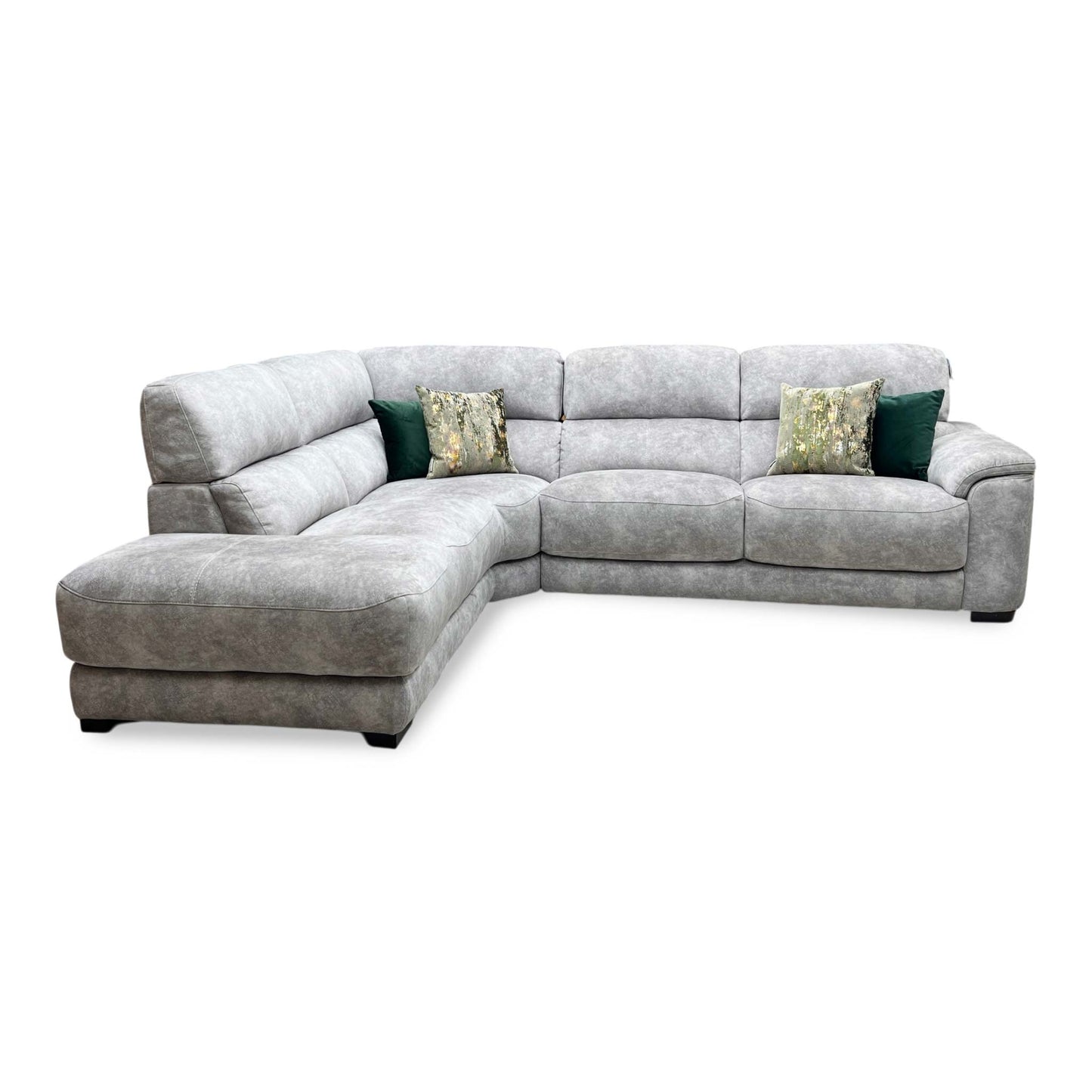 ‘Nova’ Dapple Grey Fabric Chaise End Sofa