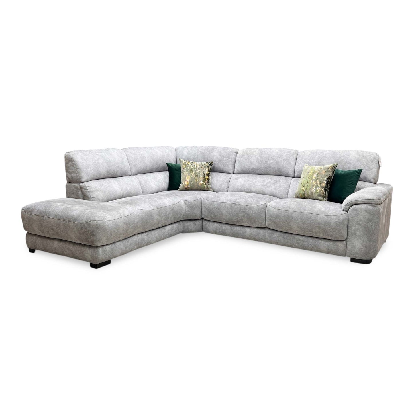 ‘Nova’ Dapple Grey Fabric Chaise End Sofa