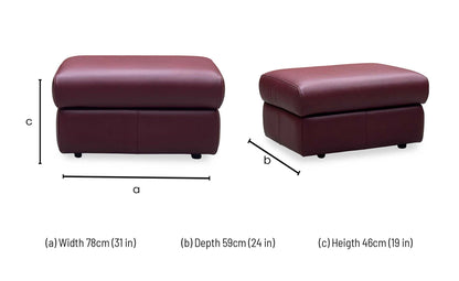 G Plan ‘Kingsbury’ P214 Capri Claret Red Leather Storage Footstool
