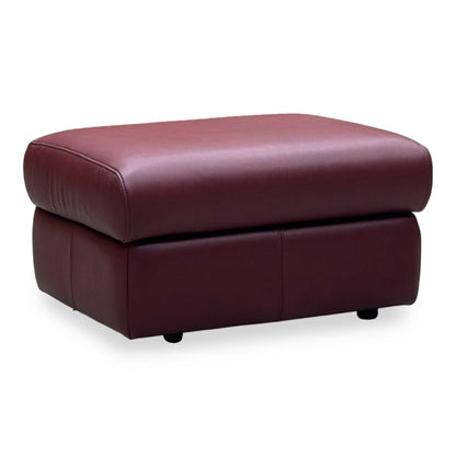 G Plan ‘Kingsbury’ P214 Capri Claret Red Leather Storage Footstool
