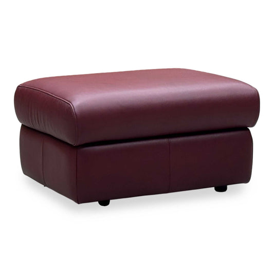 G Plan ‘Kingsbury’ P214 Capri Claret Red Leather Storage Footstool