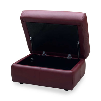 G Plan ‘Kingsbury’ P214 Capri Claret Red Leather Storage Footstool