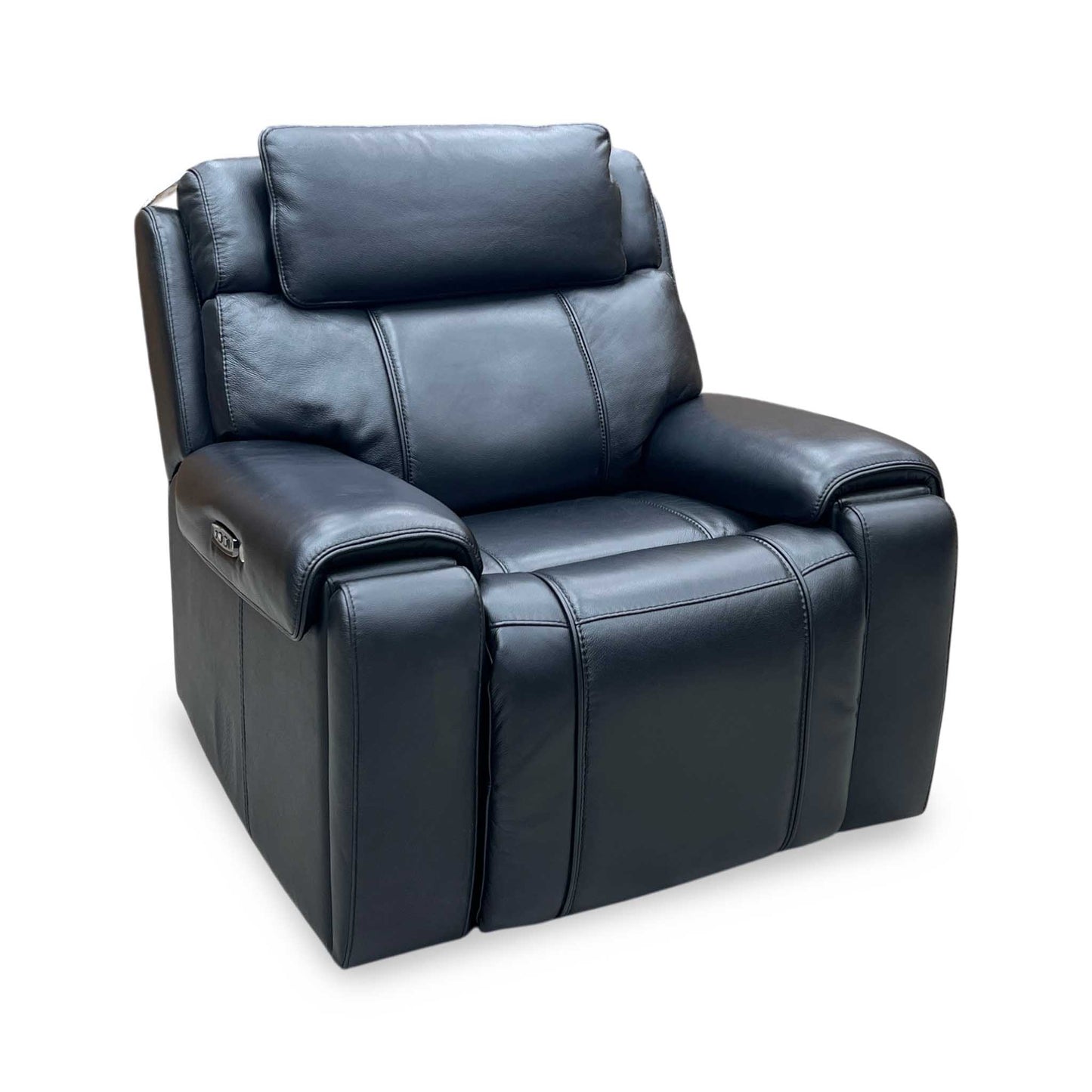 World of Leather ‘Hollywood’ Nc-023c Black Leather Power Recliner Chair with Power Headrest, Bluetooth Speakers and Storage Arms