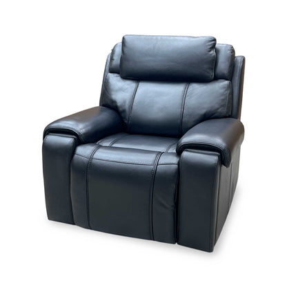 World of Leather ‘Hollywood’ Nc-023c Black Leather Power Recliner Chair with Power Headrest, Bluetooth Speakers and Storage Arms