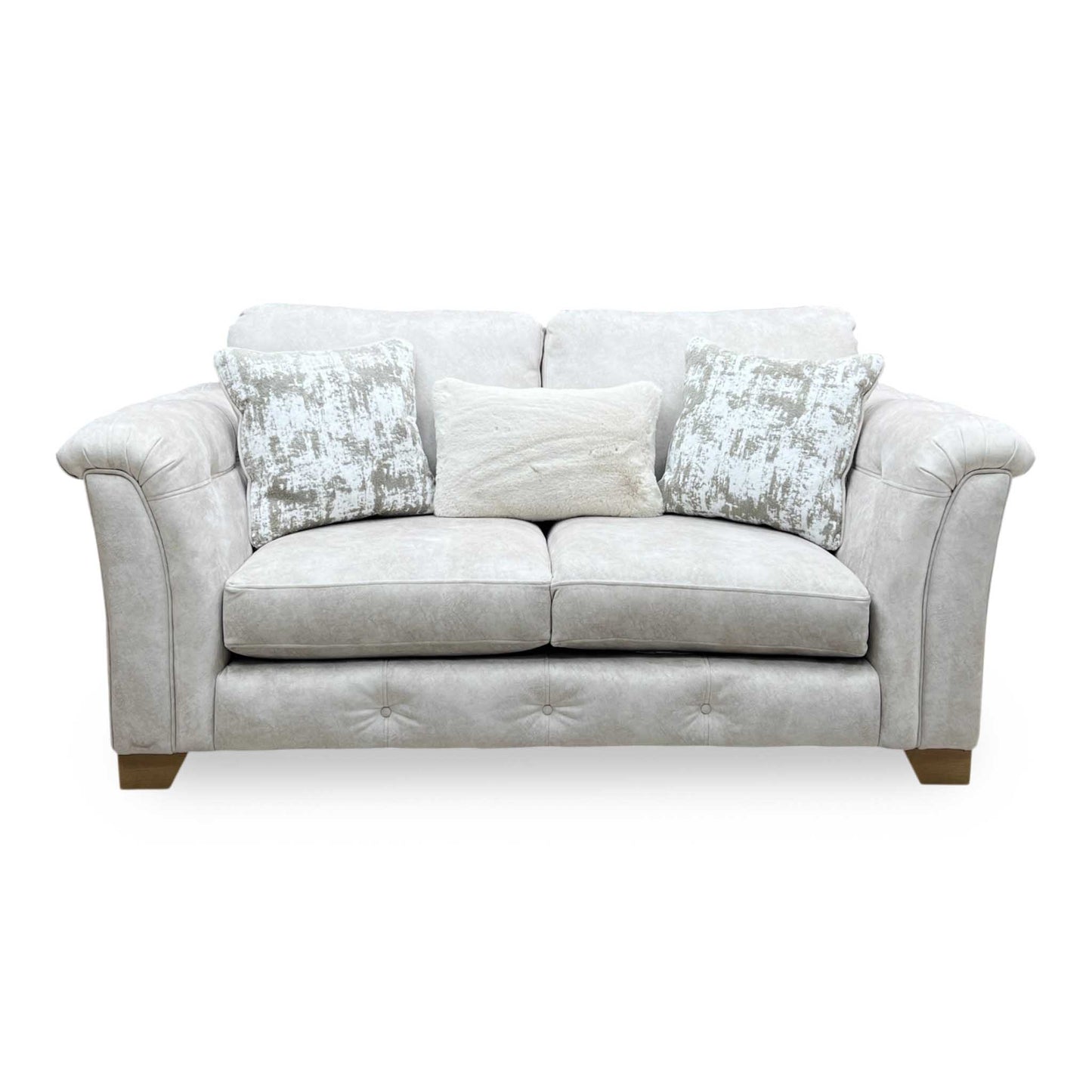 ‘Aura’ Kenzo Cream Dw Ft Fabric 2 Seater Classic Back Sofa