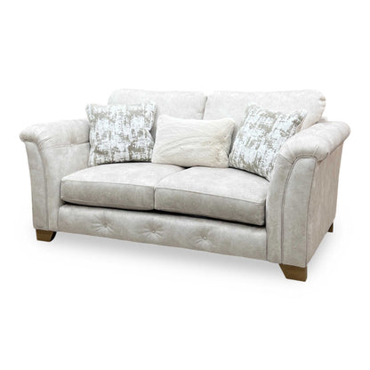 ‘Aura’ Kenzo Cream Dw Ft Fabric 2 Seater Classic Back Sofa