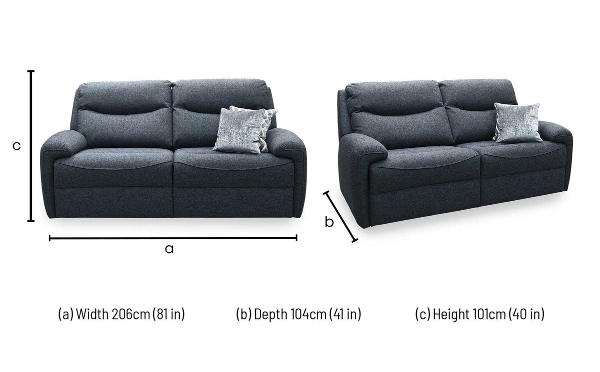 G Plan Amesbury A943 Roche Slate Grey Fabric 3 Seater Sofa – view 5