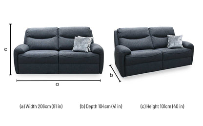 G Plan Amesbury A943 Roche Slate Grey Fabric 3 Seater Sofa – view 5
