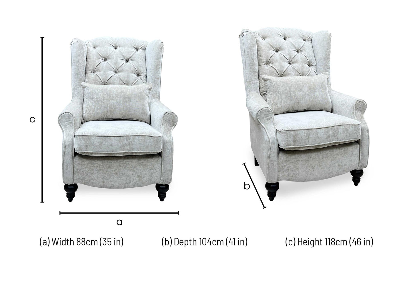 ‘Shirley’ Taupe and Grey Combination Checkered Pattern Fabric Buttoned Back Accent Chair