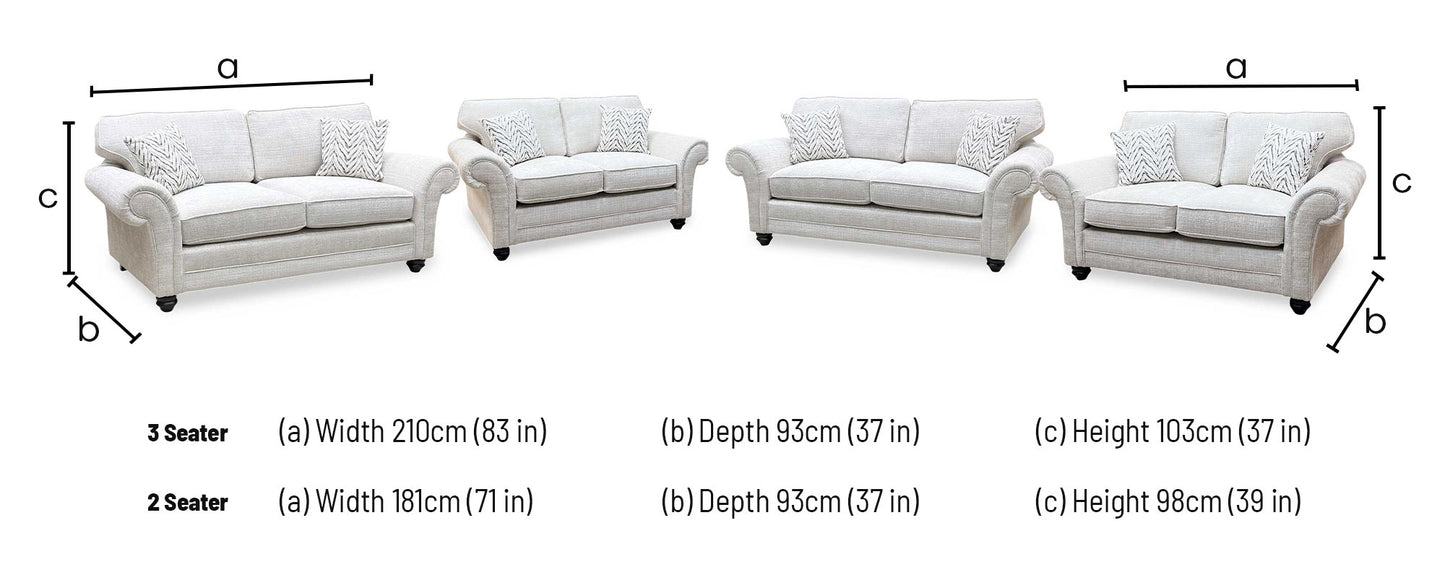 ‘Clara’ Beige Woven Fabric 3 +2 Seater Sofa Set Thornbrook (a Joseph James brand)