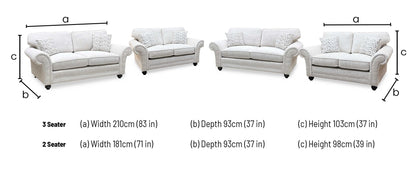 ‘Clara’ Beige Woven Fabric 3 +2 Seater Sofa Set Thornbrook (a Joseph James brand)