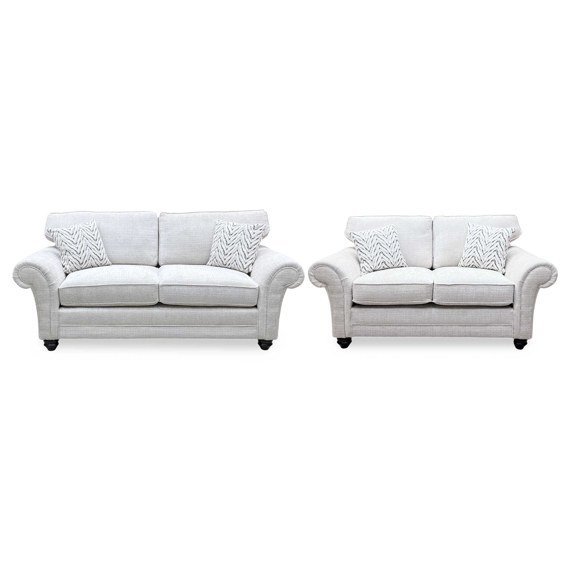‘Clara’ Beige Woven Fabric 3 +2 Seater Sofa Set Thornbrook (a Joseph James brand)